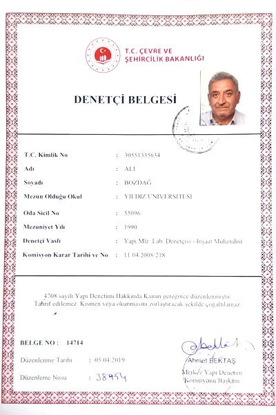 Denetçi Belgesi